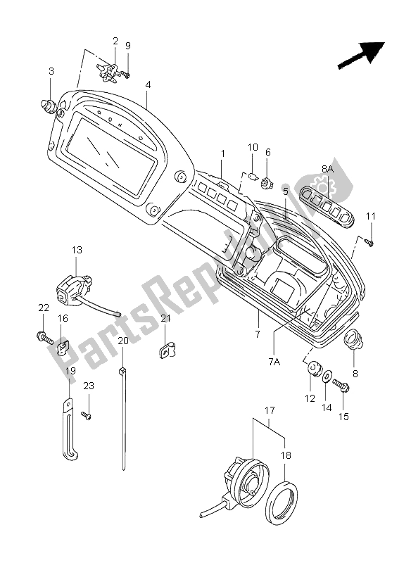 All parts for the Speedometer of the Suzuki XF 650 Freewind 1997