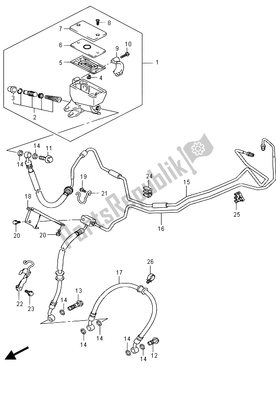 Toutes les pièces pour le Flexible De Frein Avant (gsx1300ra E19) du Suzuki GSX 1300 RA Hayabusa 2015