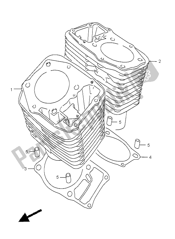 Alle onderdelen voor de Cilinder van de Suzuki VL 1500 Intruder LC 2006