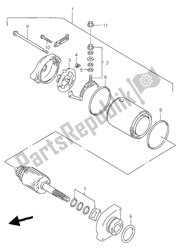 Todas las partes para Motor De Arranque de Suzuki LT A 500F Quadmaster 2000