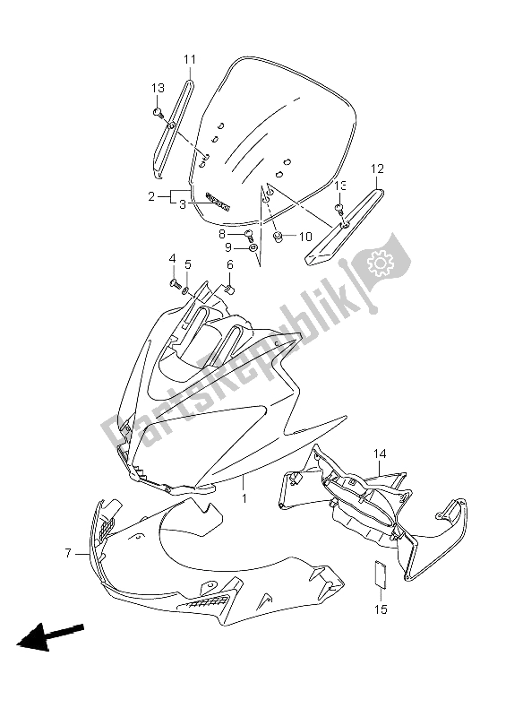 All parts for the Cowling Body of the Suzuki DL 1000 V Strom 2009