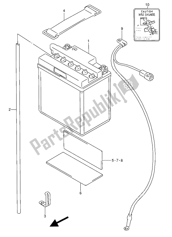 All parts for the Battery (f. No. 103642 ,e22:f. No. 101930 ) of the Suzuki GSX 600 FUU2 1993