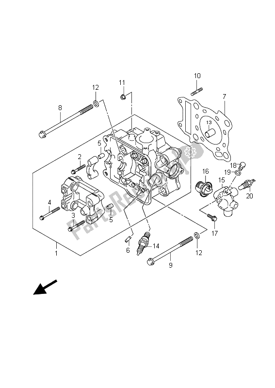 Todas as partes de Cabeça De Cilindro do Suzuki UH 125 Burgman 2011