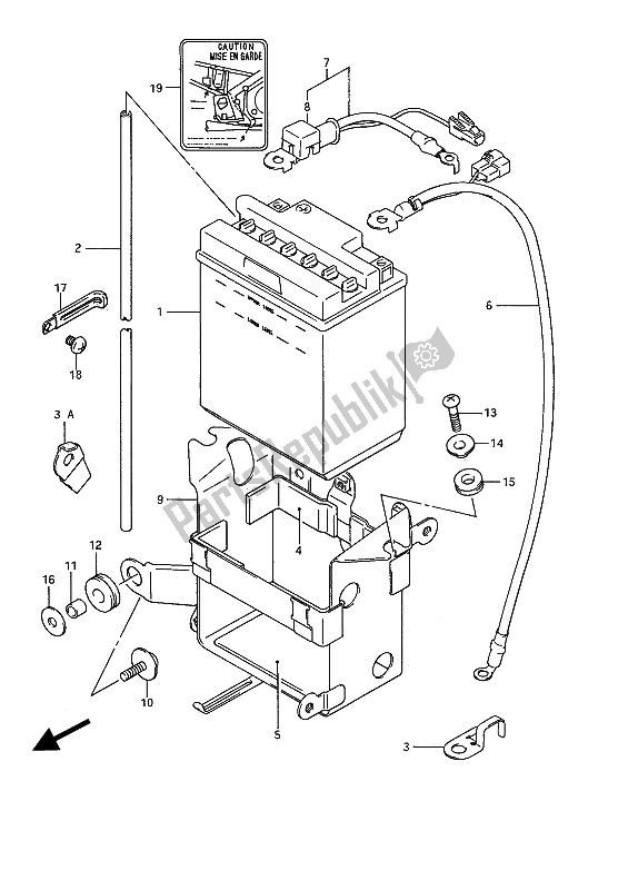 Alle onderdelen voor de Accu van de Suzuki GSX 1100F 1991