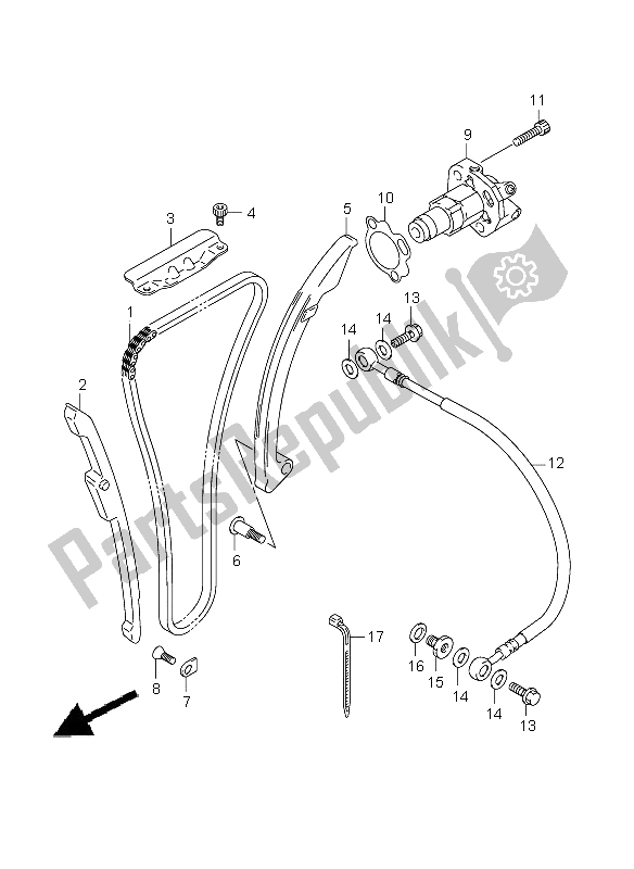 All parts for the Cam Chain of the Suzuki GSX 1300R Hayabusa 2009