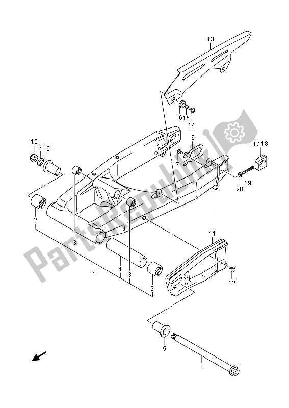 Todas las partes para Basculante Trasero de Suzuki GSF 1250 SA Bandit 2014