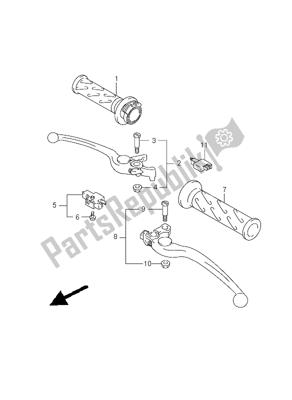 All parts for the Handle Lever of the Suzuki GSX 650F 2008