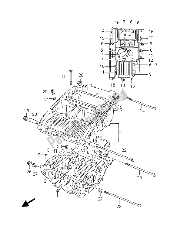 Alle onderdelen voor de Carter van de Suzuki GS 500 2003