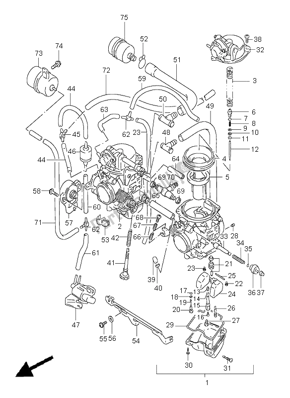 Toutes les pièces pour le Carburateur (e4) du Suzuki GS 500E 1998