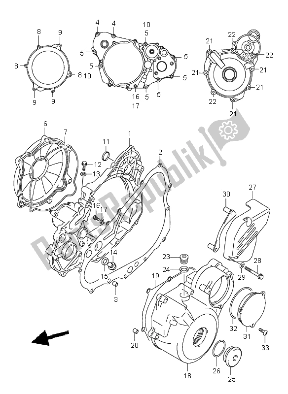 Tutte le parti per il Coperchio Del Carter del Suzuki DR Z 400S 2002