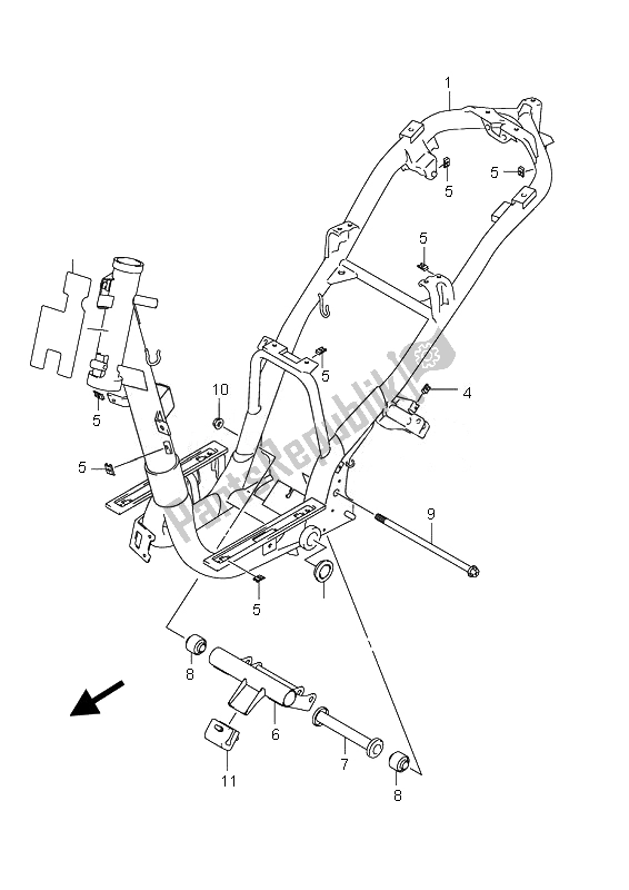 Todas as partes de Quadro, Armação do Suzuki UX 125 Sixteen 2010