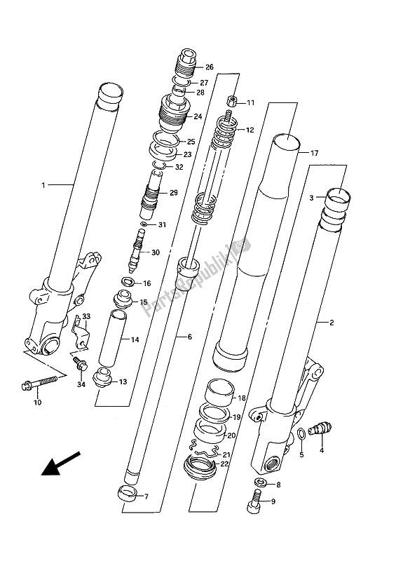 Toutes les pièces pour le Amortisseur Avant du Suzuki GSX R 750W 1993