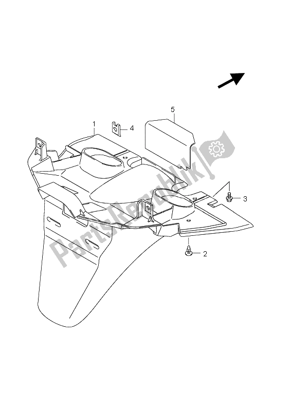 All parts for the Rear Fender of the Suzuki UH 125 Burgman 2009