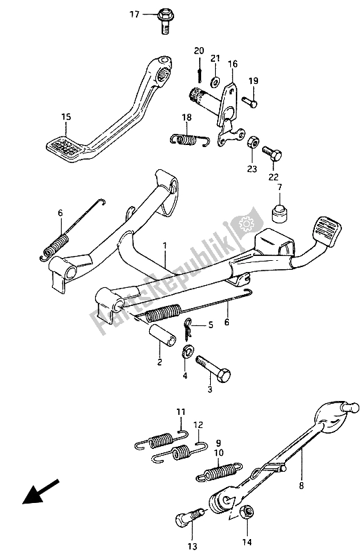 Tutte le parti per il In Piedi del Suzuki GSX 750 Esefe 1985