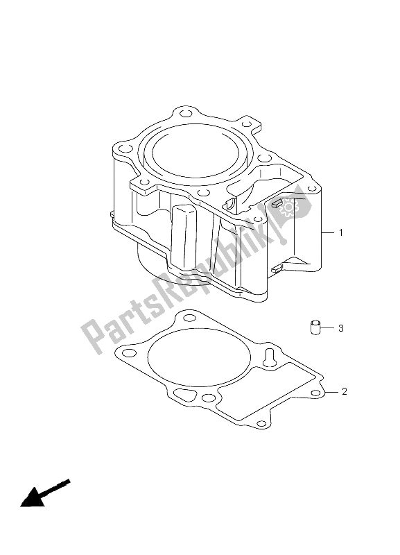 All parts for the Cylinder of the Suzuki LT A 450 XZ Kingquad 4X4 2009