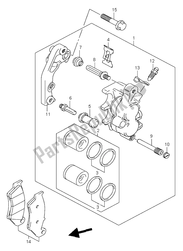 Tutte le parti per il Pinza Anteriore del Suzuki RM 125 2006