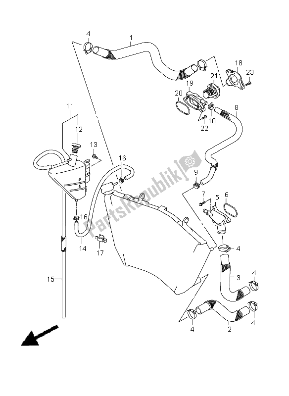 Todas las partes para Manguera Del Radiador de Suzuki GSX R 600 2008