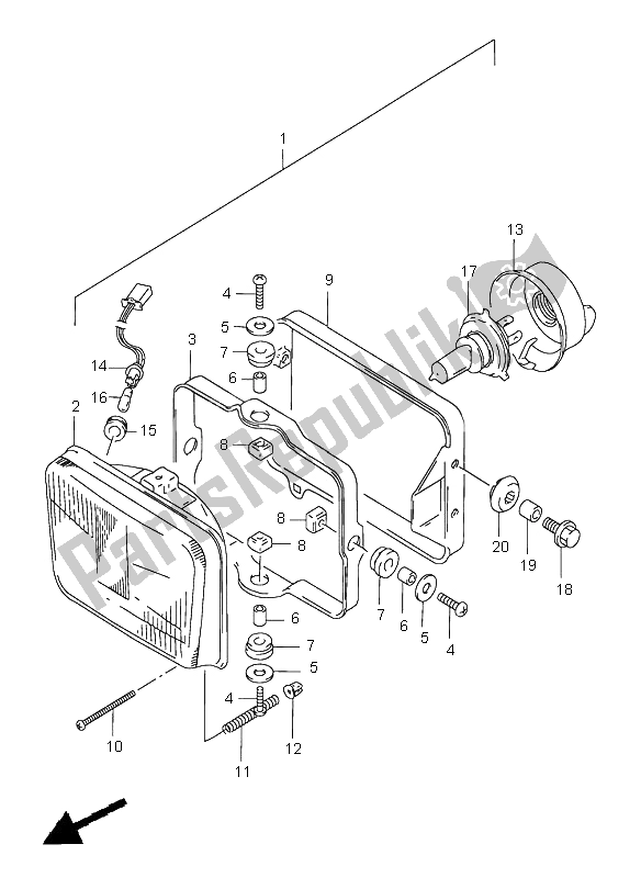 Tutte le parti per il Faro del Suzuki DR 650 SE 1999