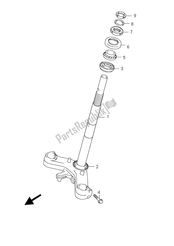 All parts for the Steering Stem of the Suzuki UH 200 Burgman 2009