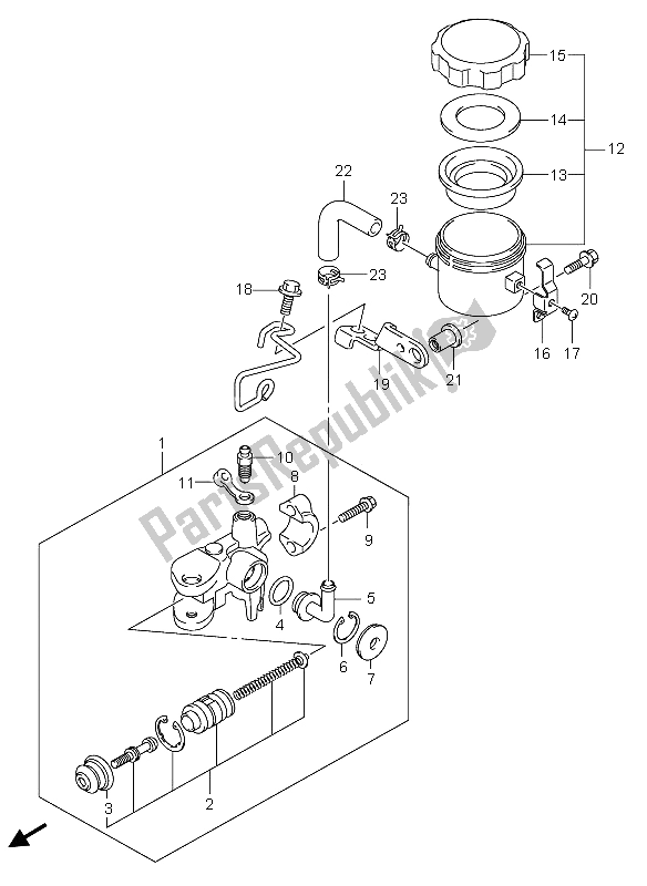 Toutes les pièces pour le Maître-cylindre Avant du Suzuki GSX R 750 2004