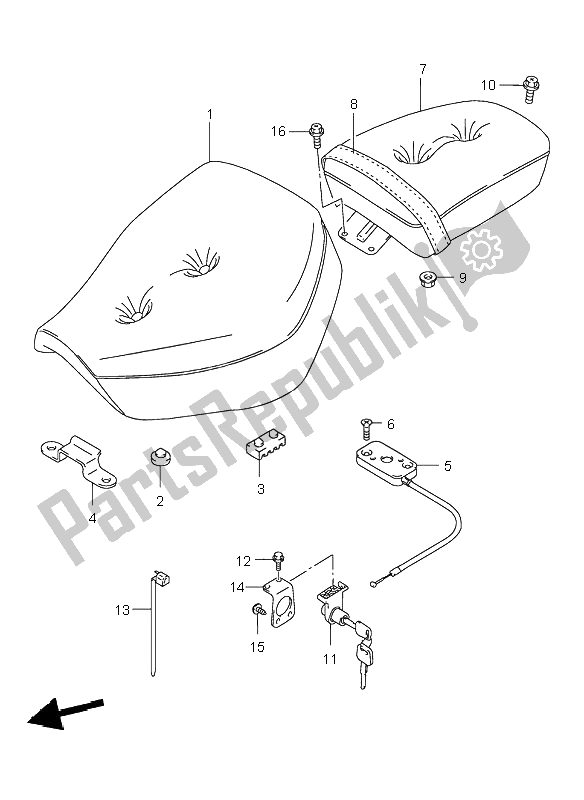 Todas las partes para Asiento de Suzuki GZ 250 Marauder 2000