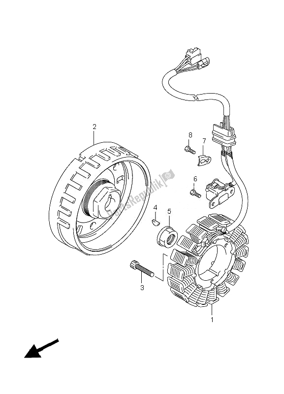 Tutte le parti per il Magnete del Suzuki LT A 750 XZ Kingquad AXI 4X4 2010