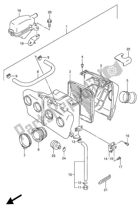 Alle onderdelen voor de Luchtfilter van de Suzuki GSX R 1100W 1993