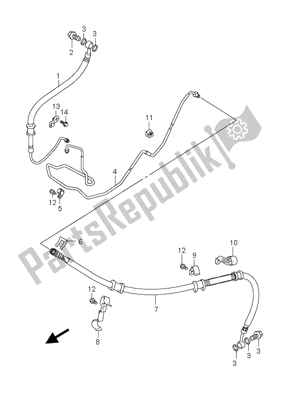 Todas las partes para Manguera De Freno Trasero (an650a) de Suzuki AN 650A Burgman Executive 2006