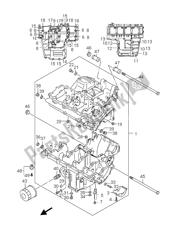 Tutte le parti per il Carter del Suzuki GSX 1300R Hayabusa 2004