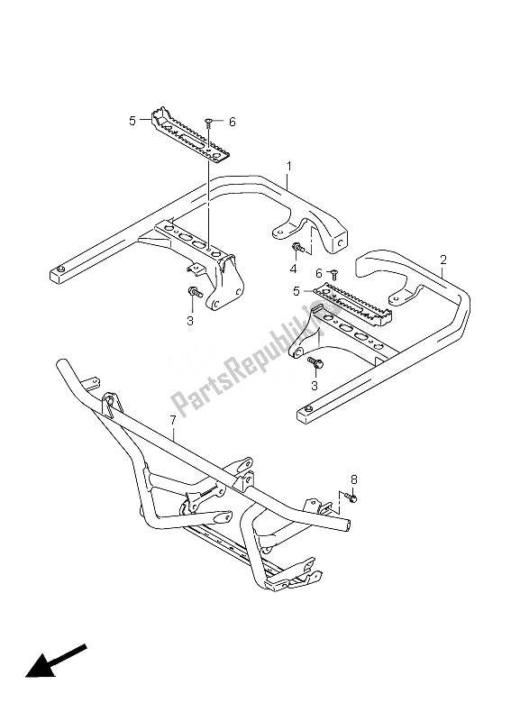 All parts for the Footrest of the Suzuki LT A 750 XZ Kingquad AXI 4X4 2010