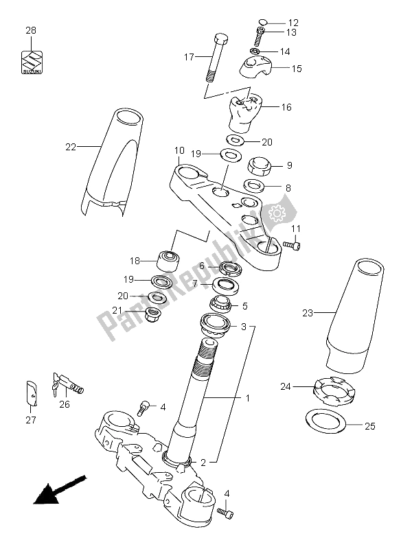 Toutes les pièces pour le Potence De Direction du Suzuki VL 1500 Intruder LC 2008