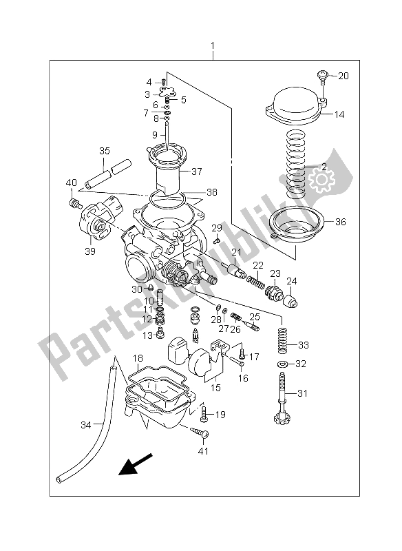 All parts for the Carburetor of the Suzuki GZ 125 Marauder 2004