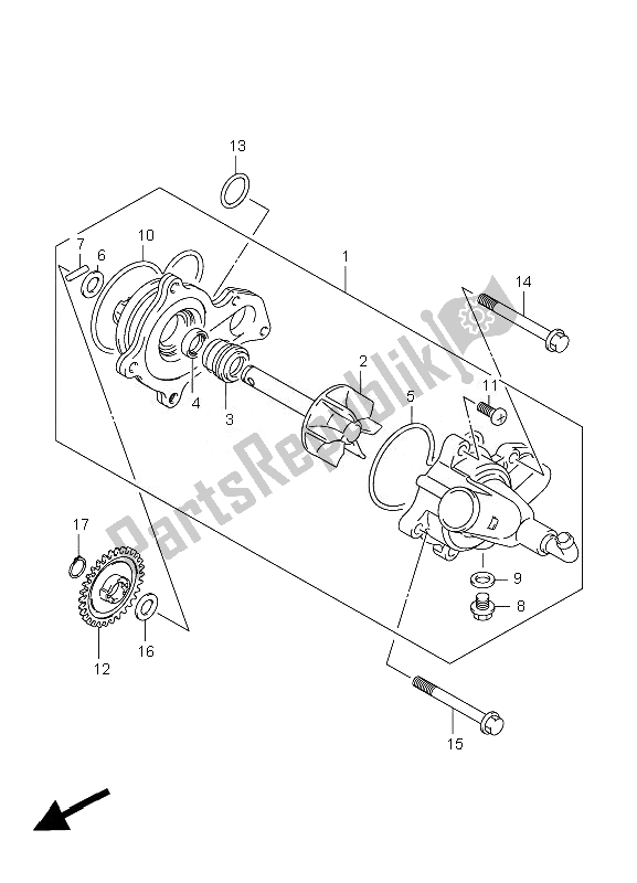 Tutte le parti per il Pompa Dell'acqua del Suzuki LT A 750 XZ Kingquad AXI 4X4 2010