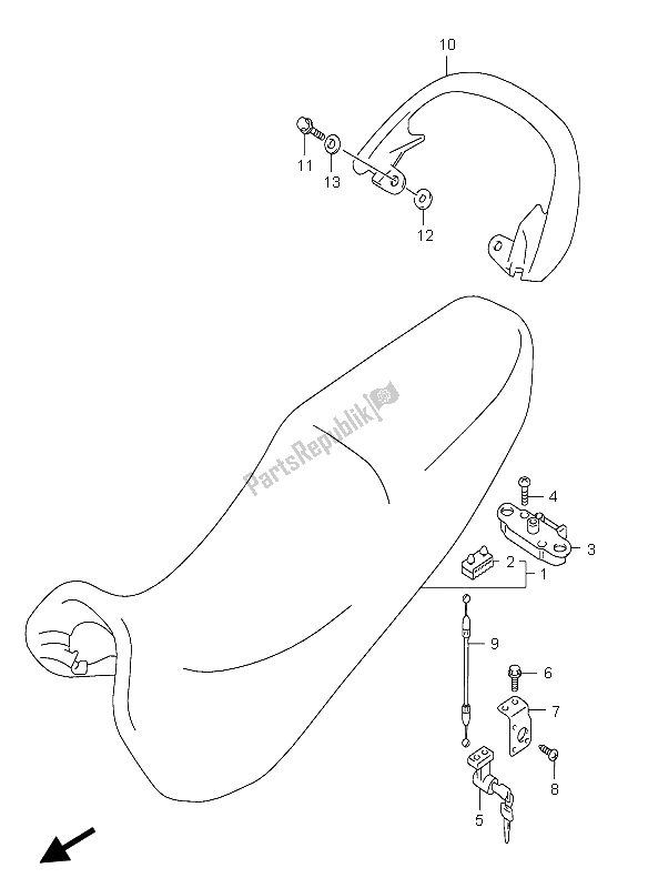 Todas las partes para Asiento de Suzuki GSX 750F 2004