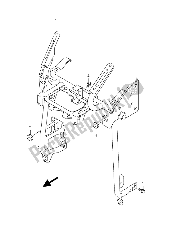 All parts for the Leg Shield Brace (an650 E19) of the Suzuki AN 650A Burgman Executive 2011