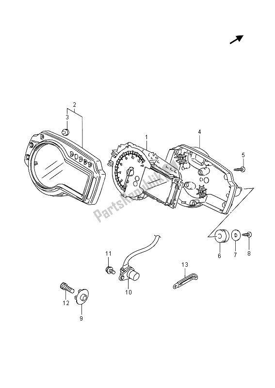 All parts for the Speedometer (gsr750a) of the Suzuki GSR 750A 2014