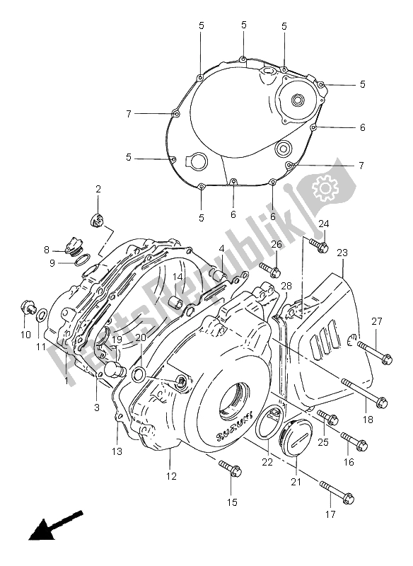 Toutes les pièces pour le Couvercle De Carter du Suzuki GN 250E 1996