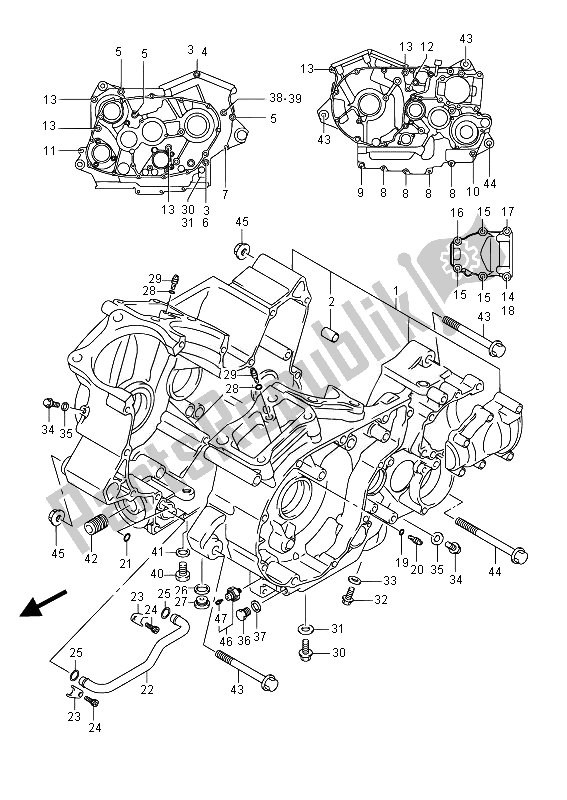 All parts for the Crankcase of the Suzuki VZ 800 Intruder 2014