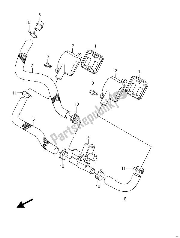 All parts for the 2nd Air of the Suzuki GSF 650 Sasa Bandit 2011