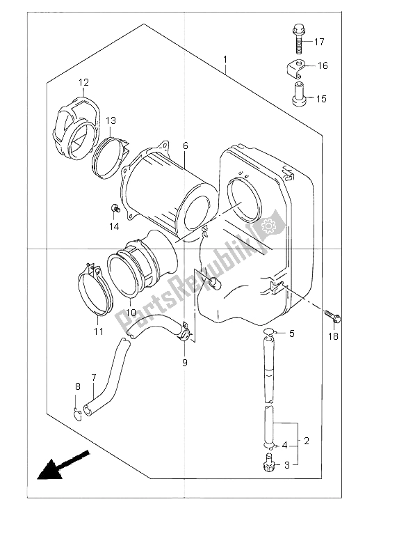 Wszystkie części do Tylny Filtr Powietrza Suzuki VZ 800 Marauder 1997