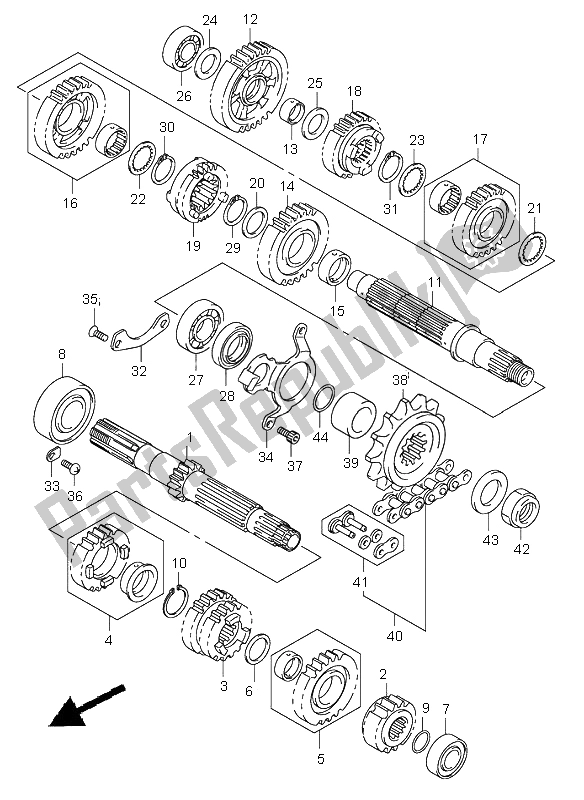 Tutte le parti per il Trasmissione del Suzuki DL 1000 V Strom 2003