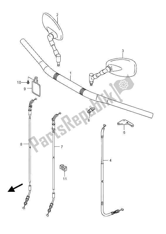 Tutte le parti per il Manubrio (vzr1800uf E19) del Suzuki VZR 1800 NZR M Intruder 2012