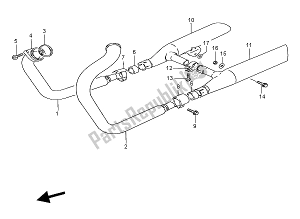 Tutte le parti per il Silenziatore del Suzuki VS 600 Intruder 1996