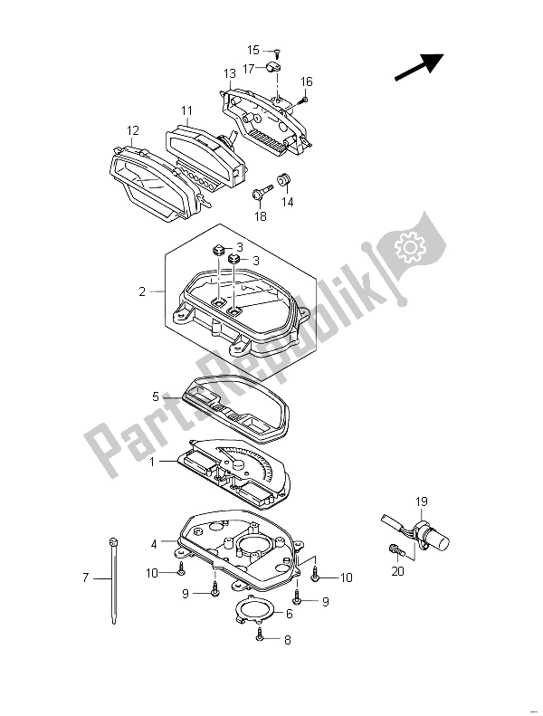 Todas las partes para Velocímetro (vzr1800 E19) de Suzuki VZR 1800 NZR M Intruder 2011