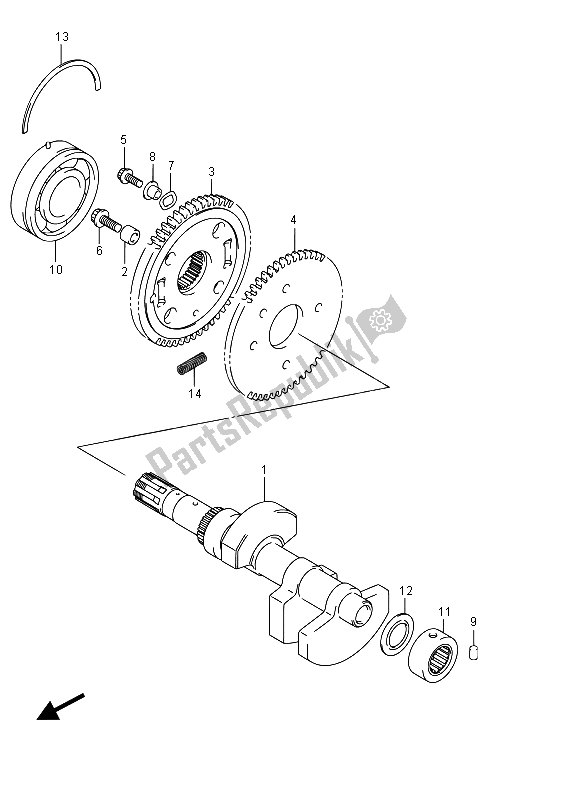 All parts for the Crank Balancer of the Suzuki VZR 1800 BZ M Intruder 2015