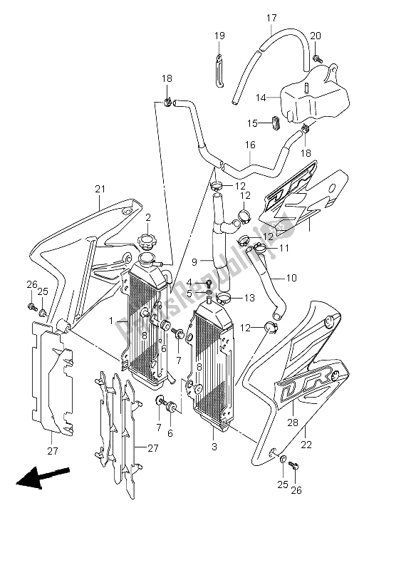 Todas las partes para Radiador de Suzuki DR Z 400E 2000