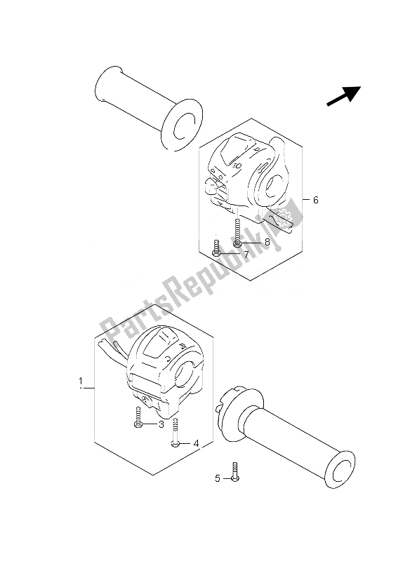 All parts for the Handle Switch of the Suzuki GZ 250 Marauder 2007