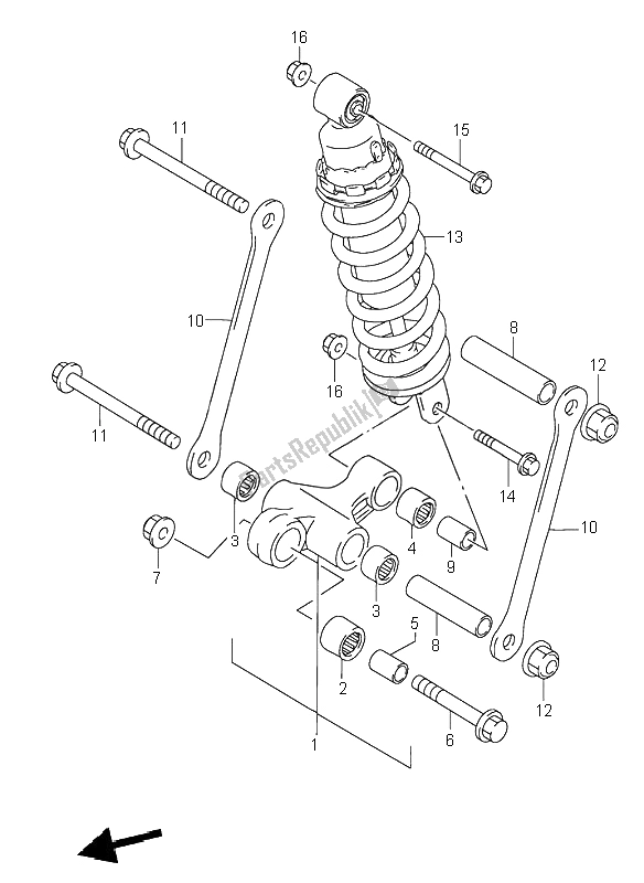 Toutes les pièces pour le Levier De Coussin Arrière du Suzuki RF 600R 1997