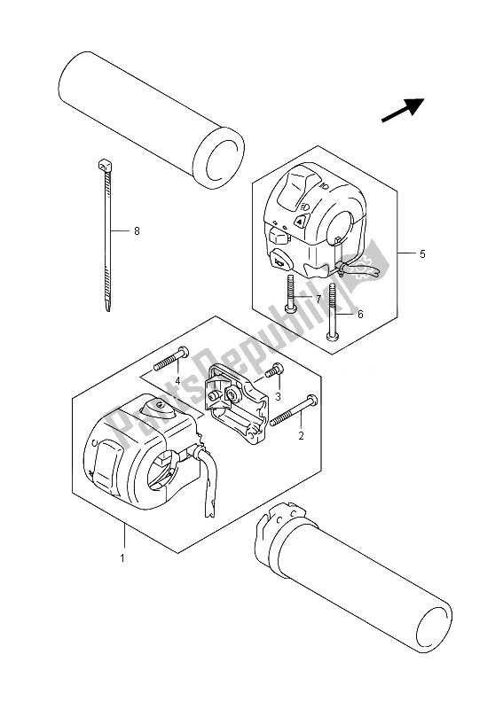 Alle onderdelen voor de Handvat Schakelaar van de Suzuki VL 800B Intruder 2014