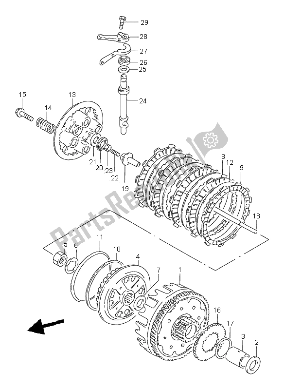 Todas las partes para Embrague de Suzuki GZ 250 Marauder 2000